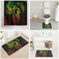 New Zealand Sea Animals with Maori Tribal Tattoo Bathroom Set Shark Manta Ray with Silver Fern Reggae LT03 - Polynesian Pride