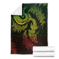 New Zealand Sea Animals with Maori Tribal Tattoo Blanket Shark Manta Ray with Silver Fern Reggae LT03 - Polynesian Pride