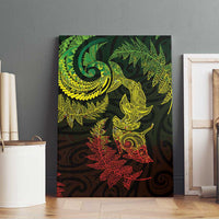 New Zealand Sea Animals with Maori Tribal Tattoo Canvas Wall Art Shark Manta Ray with Silver Fern Reggae LT03 - Polynesian Pride
