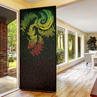 New Zealand Sea Animals with Maori Tribal Tattoo Door Cover Shark Manta Ray with Silver Fern Reggae LT03 - Polynesian Pride