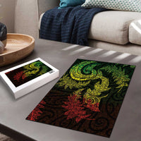 New Zealand Sea Animals with Maori Tribal Tattoo Puzzle Shark Manta Ray with Silver Fern Reggae LT03 - Polynesian Pride
