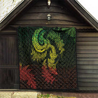 New Zealand Sea Animals with Maori Tribal Tattoo Quilt Shark Manta Ray with Silver Fern Reggae LT03 - Polynesian Pride