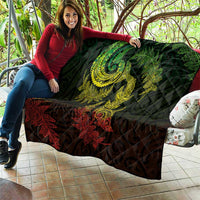 New Zealand Sea Animals with Maori Tribal Tattoo Quilt Shark Manta Ray with Silver Fern Reggae LT03 - Polynesian Pride