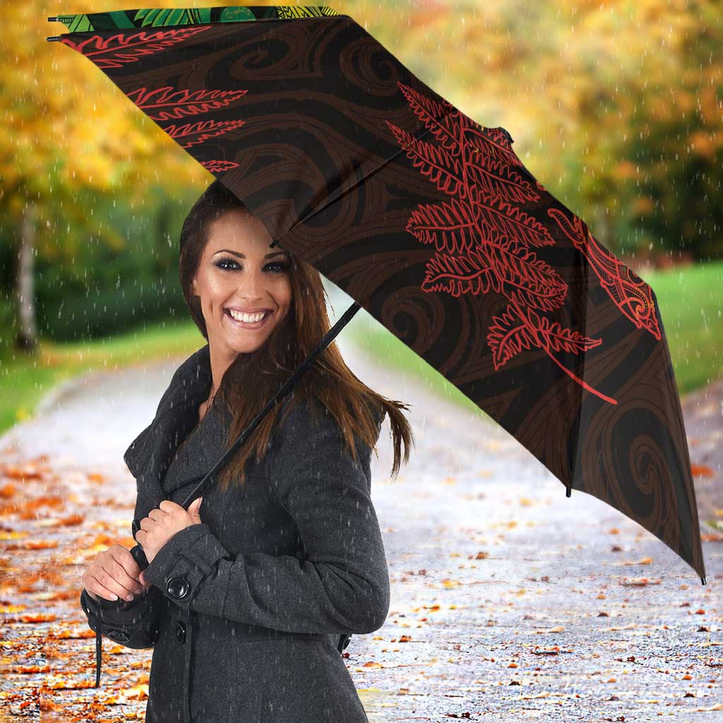 New Zealand Sea Animals with Maori Tribal Tattoo Umbrella Shark Manta Ray with Silver Fern Reggae LT03 - Polynesian Pride