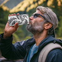 New Zealand Sea Animals with Maori Tribal Tattoo 4 in 1 Can Cooler Tumbler Shark Manta Ray with Silver Fern White LT03 - Polynesian Pride