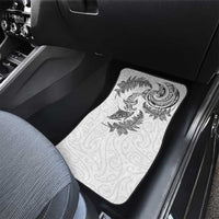 New Zealand Sea Animals with Maori Tribal Tattoo Car Mats Shark Manta Ray with Silver Fern White LT03 - Polynesian Pride