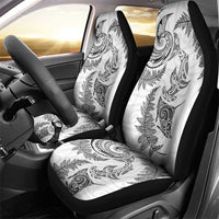 New Zealand Sea Animals with Maori Tribal Tattoo Car Seat Cover Shark Manta Ray with Silver Fern White LT03 - Polynesian Pride