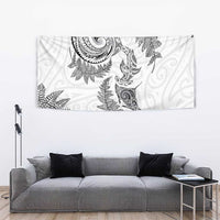 New Zealand Sea Animals with Maori Tribal Tattoo Tapestry Shark Manta Ray with Silver Fern White LT03 - Polynesian Pride