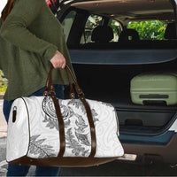 New Zealand Sea Animals with Maori Tribal Tattoo Travel Bag Shark Manta Ray with Silver Fern White LT03 - Polynesian Pride