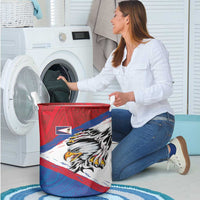 American Samoa Flag Day Laundry Basket Polynesian Art Geometric with Flag Brush Style