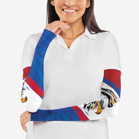 American Samoa Flag Day Arm Sleeves Polynesian Art Geometric with Flag Brush Style