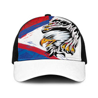 American Samoa Flag Day Baseball Net Cap Polynesian Art Geometric with Flag Brush Style