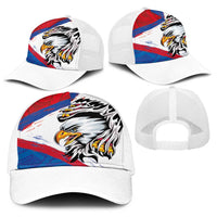 American Samoa Flag Day Baseball Net Cap Polynesian Art Geometric with Flag Brush Style