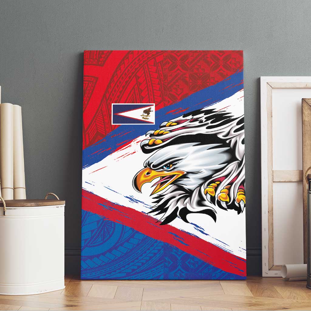 American Samoa Flag Day Canvas Wall Art Polynesian Art Geometric with Flag Brush Style