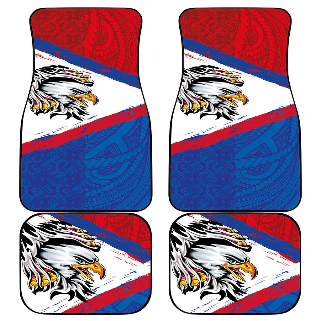 American Samoa Flag Day Car Mats Polynesian Art Geometric with Flag Brush Style