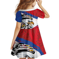 American Samoa Flag Day Family Matching Off Shoulder Short Dress and Hawaiian Shirt Polynesian Art Geometric with Flag Brush Style LT03 - Polynesian Pride