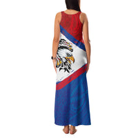 American Samoa Flag Day Family Matching Tank Maxi Dress and Hawaiian Shirt Polynesian Art Geometric with Flag Brush Style LT03 - Polynesian Pride