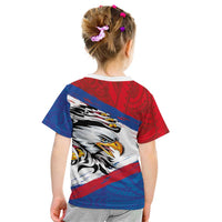 American Samoa Flag Day Kid T Shirt Polynesian Art Geometric with Flag Brush Style