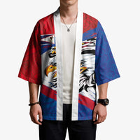 American Samoa Flag Day Kimono Polynesian Art Geometric with Flag Brush Style