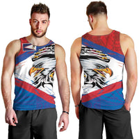 American Samoa Flag Day Men Tank Top Polynesian Art Geometric with Flag Brush Style