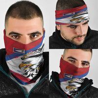 American Samoa Flag Day Neck Gaiter Polynesian Art Geometric with Flag Brush Style