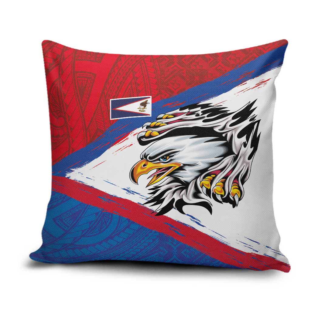 American Samoa Flag Day Pillow Cover Polynesian Art Geometric with Flag Brush Style