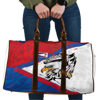 American Samoa Flag Day Travel Bag Polynesian Art Geometric with Flag Brush Style LT03 Multicolor - Polynesian Pride