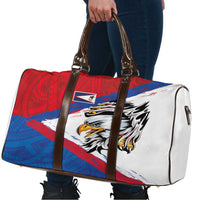 American Samoa Flag Day Travel Bag Polynesian Art Geometric with Flag Brush Style LT03 - Polynesian Pride