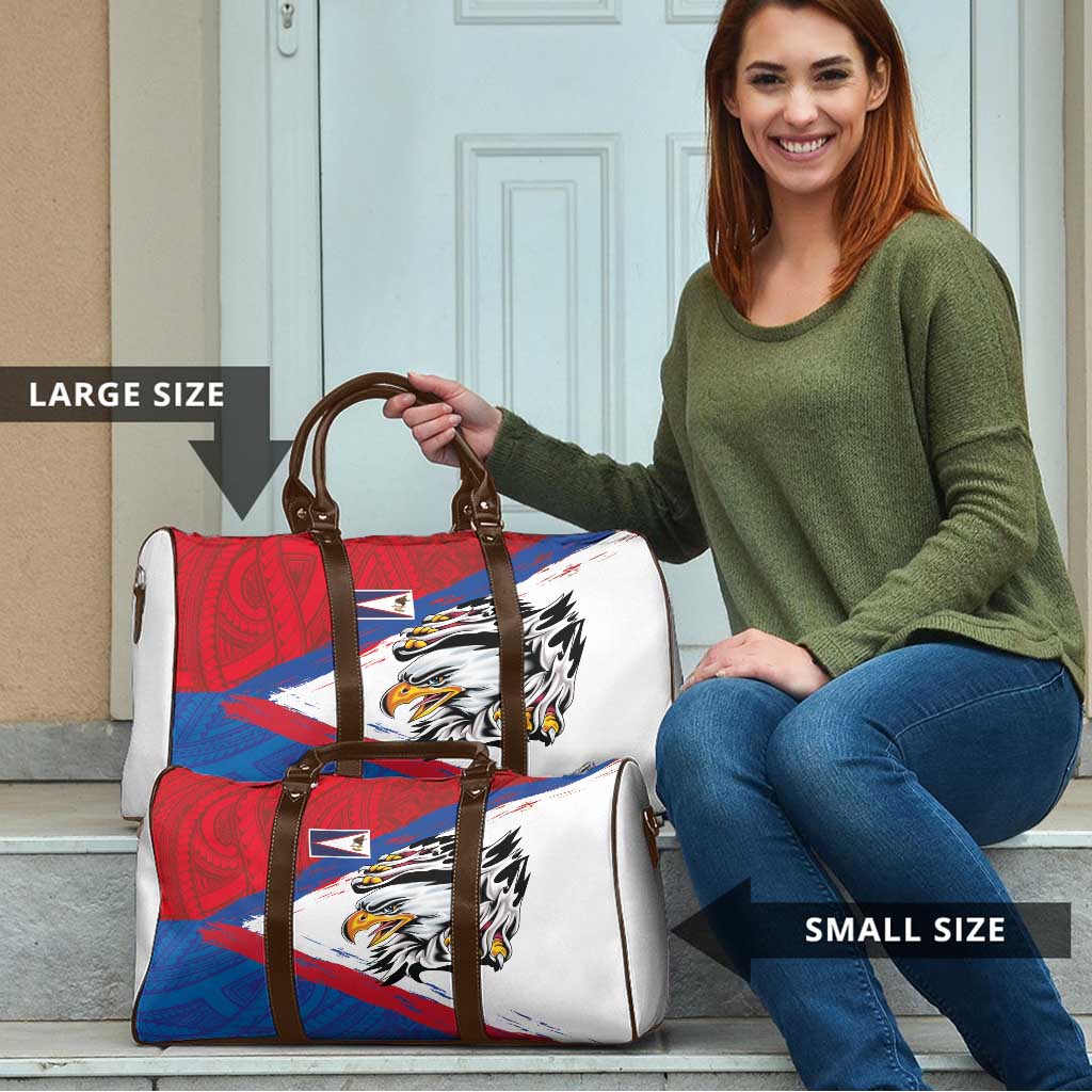 American Samoa Flag Day Travel Bag Polynesian Art Geometric with Flag Brush Style LT03 - Polynesian Pride