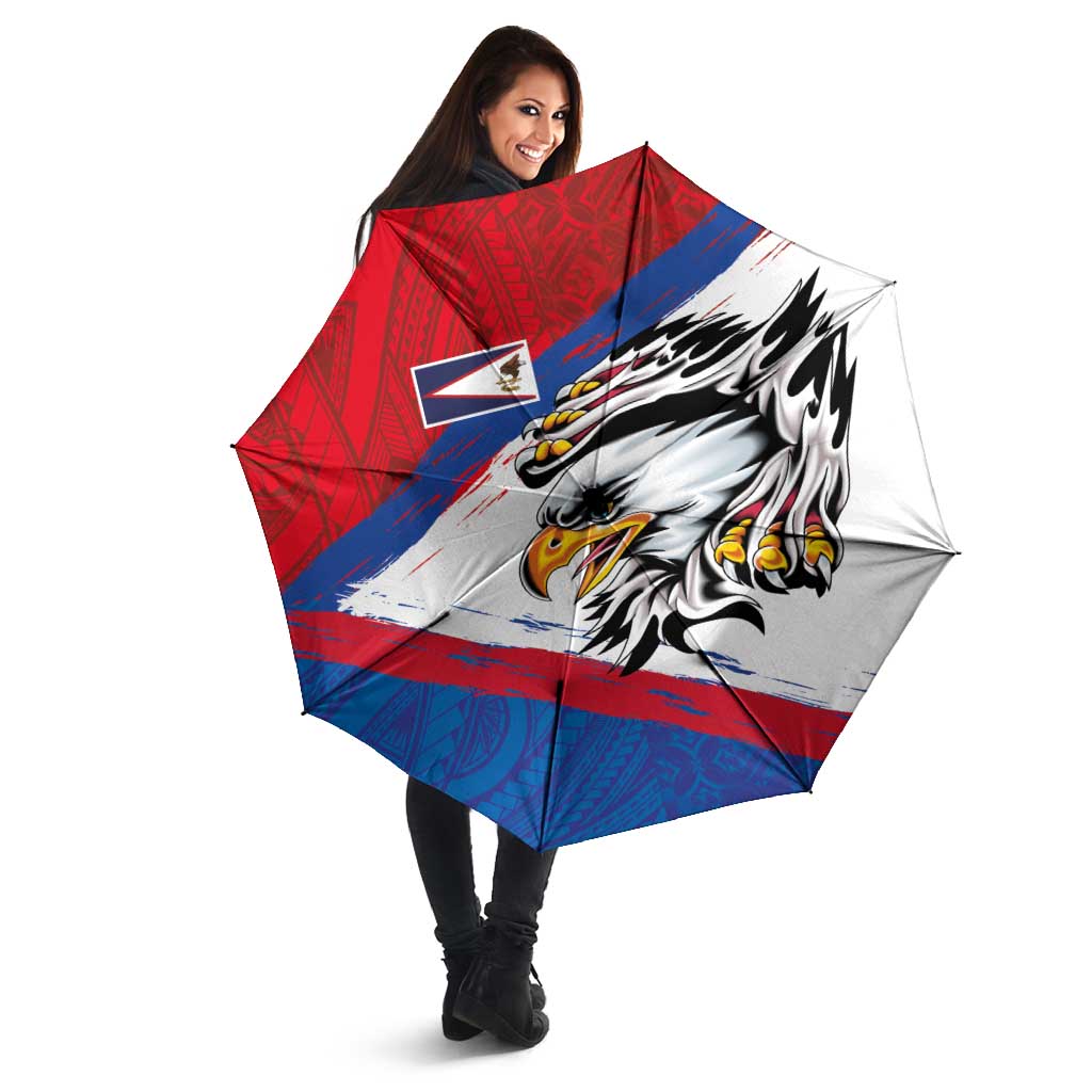 American Samoa Flag Day Umbrella Polynesian Art Geometric with Flag Brush Style