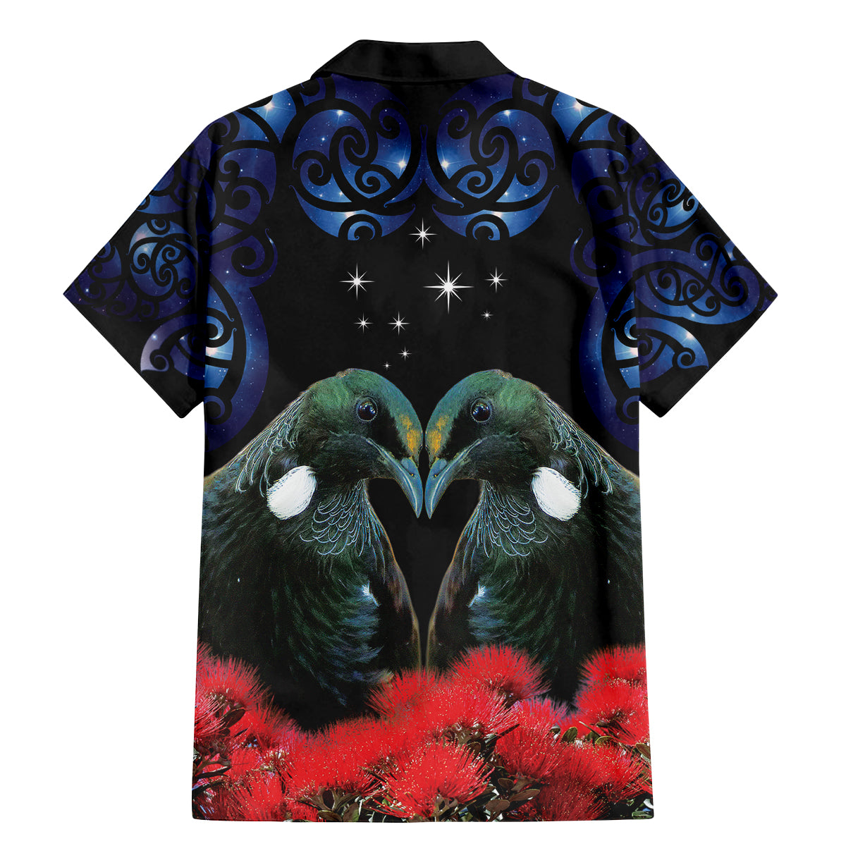 New Zealand Maori Matariki Family Matching Mermaid Dress and Hawaiian Shirt Hongi Tui Bird Pohutukawa and Polynesia Tribal LT03 - Polynesian Pride