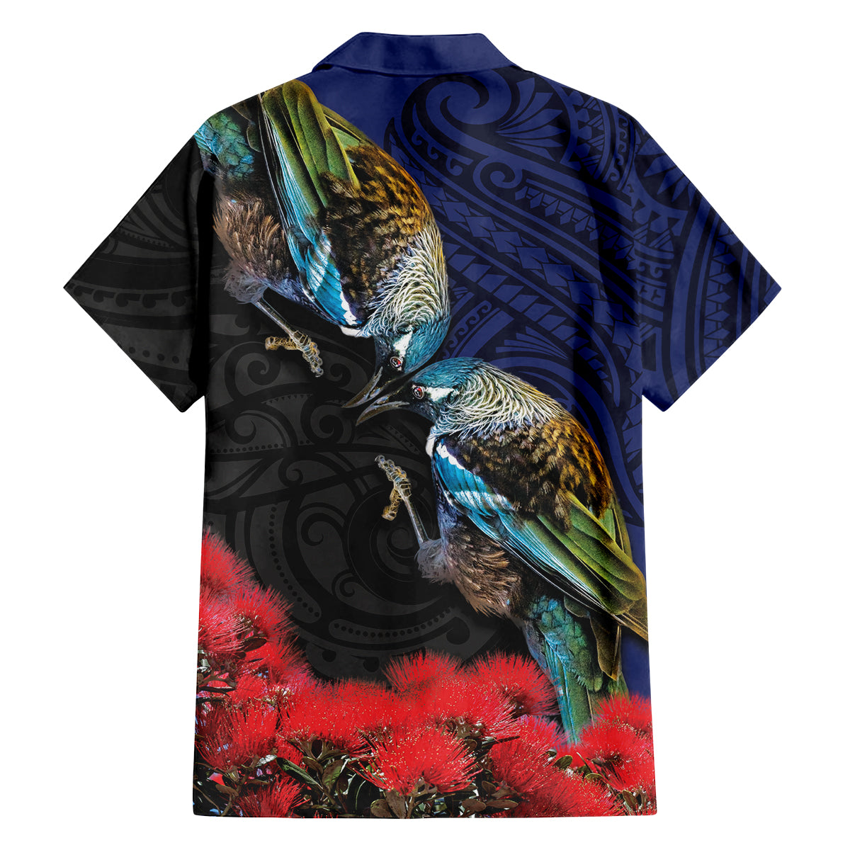 New Zealand Maori Hongi Culture Family Matching Puletasi and Hawaiian Shirt Tui Bird Pohutukawa and Polynesian Pattern LT03 - Polynesian Pride
