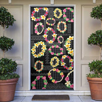 Hawaiian Kakau Tattoo Leis and Palaka Pattern Door Cover Traditional Aloha Tribal Black Color LT03 Black - Polynesian Pride