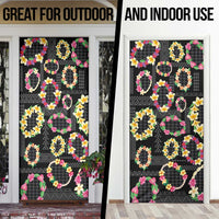 Hawaiian Kakau Tattoo Leis and Palaka Pattern Door Cover Traditional Aloha Tribal Black Color LT03 - Polynesian Pride