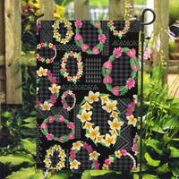 Hawaiian Kakau Tattoo Leis and Palaka Pattern Garden Flag Traditional Aloha Tribal Black Color LT03 Garden Flag Black - Polynesian Pride