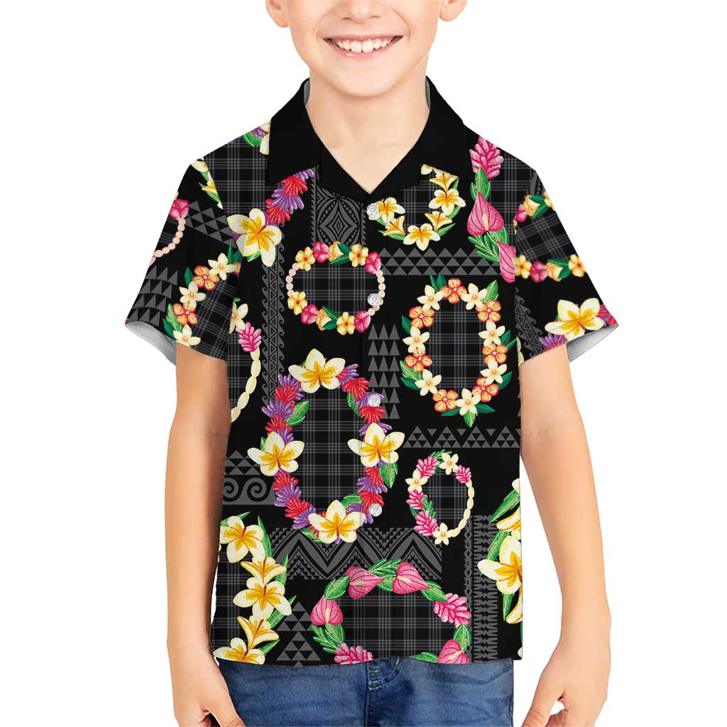 Hawaiian Kakau Tattoo Leis and Palaka Pattern Hawaiian Shirt Traditional Aloha Tribal Black Color LT03 - Polynesian Pride