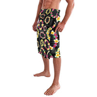 Hawaiian Kakau Tattoo Leis and Palaka Pattern Lavalava Traditional Aloha Tribal Black Color