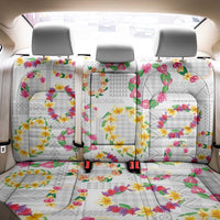 Hawaiian Kakau Tattoo Leis and Palaka Pattern Back Car Seat Cover Traditional Aloha Tribal White Color LT03 - Polynesian Pride