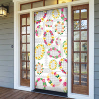 Hawaiian Kakau Tattoo Leis and Palaka Pattern Door Cover Traditional Aloha Tribal White Color LT03 - Polynesian Pride