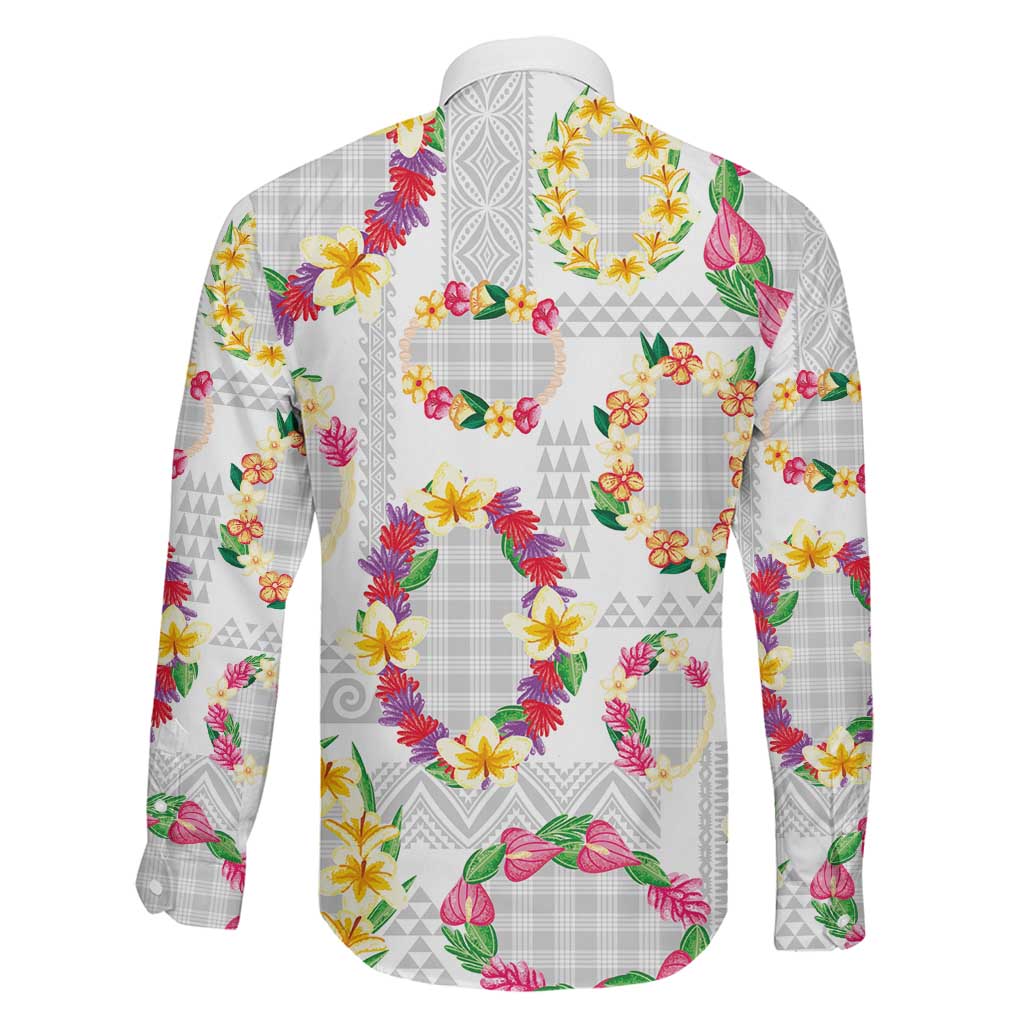 Hawaiian Kakau Tattoo Leis and Palaka Pattern Family Matching Mermaid Dress and Hawaiian Shirt Traditional Aloha Tribal White Color LT03 - Polynesian Pride