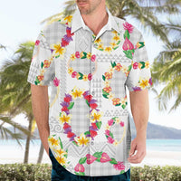 Hawaiian Kakau Tattoo Leis and Palaka Pattern Hawaiian Shirt Traditional Aloha Tribal White Color LT03 - Polynesian Pride
