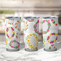 Hawaiian Kakau Tattoo Leis and Palaka Pattern Tumbler Cup Traditional Aloha Tribal White Color LT03 - Polynesian Pride