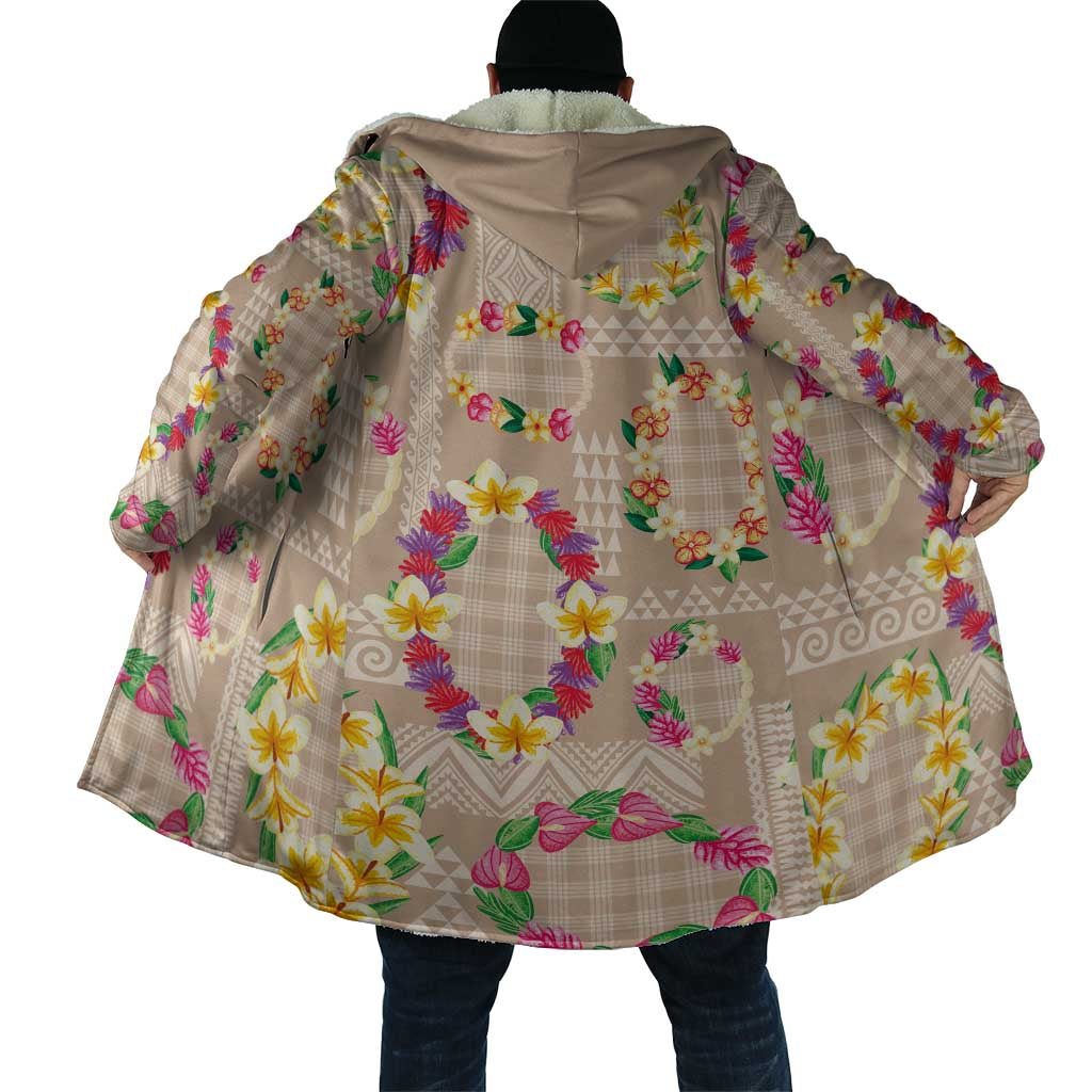 Hawaiian Kakau Tattoo Leis and Palaka Pattern Cloak Traditional Aloha Tribal Beige Color