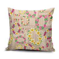 Hawaiian Kakau Tattoo Leis and Palaka Pattern Pillow Cover Traditional Aloha Tribal Beige Color LT03 Beige - Polynesian Pride