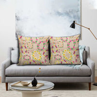 Hawaiian Kakau Tattoo Leis and Palaka Pattern Pillow Cover Traditional Aloha Tribal Beige Color LT03 - Polynesian Pride