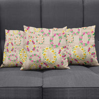 Hawaiian Kakau Tattoo Leis and Palaka Pattern Pillow Cover Traditional Aloha Tribal Beige Color LT03 - Polynesian Pride