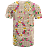 Hawaiian Kakau Tattoo Leis and Palaka Pattern T Shirt Traditional Aloha Tribal Beige Color LT03 - Polynesian Pride