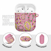 Hawaiian Leis AirPods Case Kakau Tattoos and Palaka Pastel Pink Color