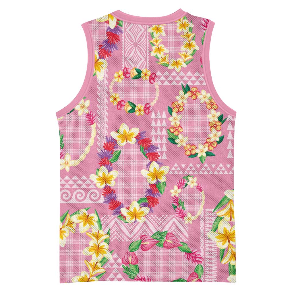 Hawaiian Leis Basketball Jersey Kakau Tattoos and Palaka Pastel Pink Color