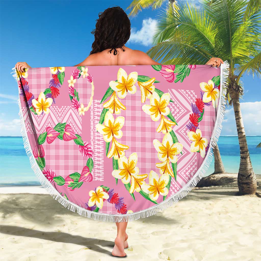 Hawaiian Leis Beach Blanket Kakau Tattoos and Palaka Pastel Pink Color
